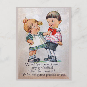Noch nie eine Girl-Postkarte geküsst Postkarte