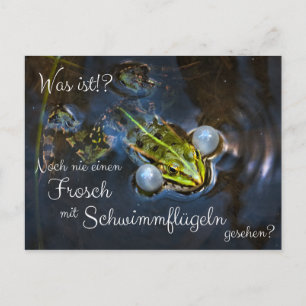 Noch nie einen Frosch mit Schwimmflügeln gesehen? Postkarte