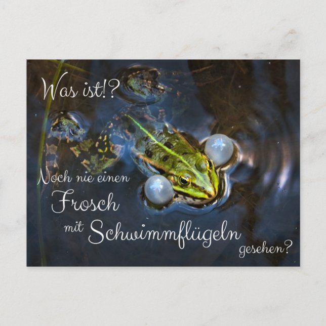 Noch nie einen Frosch mit Schwimmflügeln gesehen? Postkarte (Vorderseite)