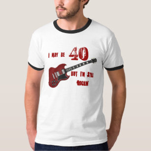 Noch Rockin bei 40, Rote u. Schwarze Gitarre T-Shirt