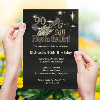 Noch spielt in Dirt Garening 90. Geburtstag Einladung