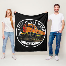 Noch spielt mit Zügen Orange Black Diesel Train Fleecedecke