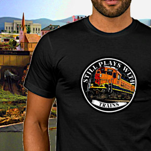 Noch spielt mit Zügen Orange Black Diesel Train T-Shirt