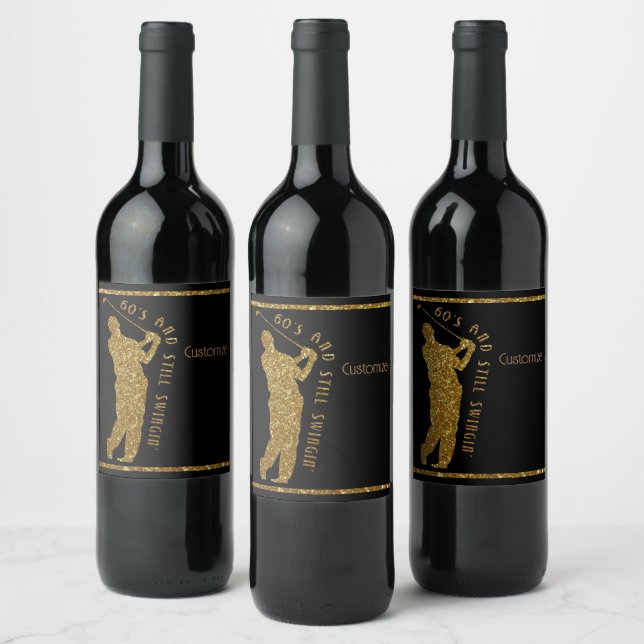 Noch Swingin' Golfer 60 bis 69 Weinetikett (Flaschen)