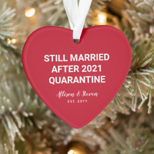 Noch Verheiratete Namen 2021 Funny Quarantine Paar Ornament