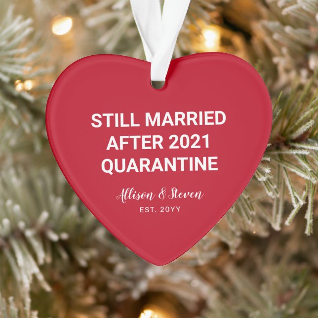 Noch Verheiratete Namen 2021 Funny Quarantine Paar Ornament (Baum)