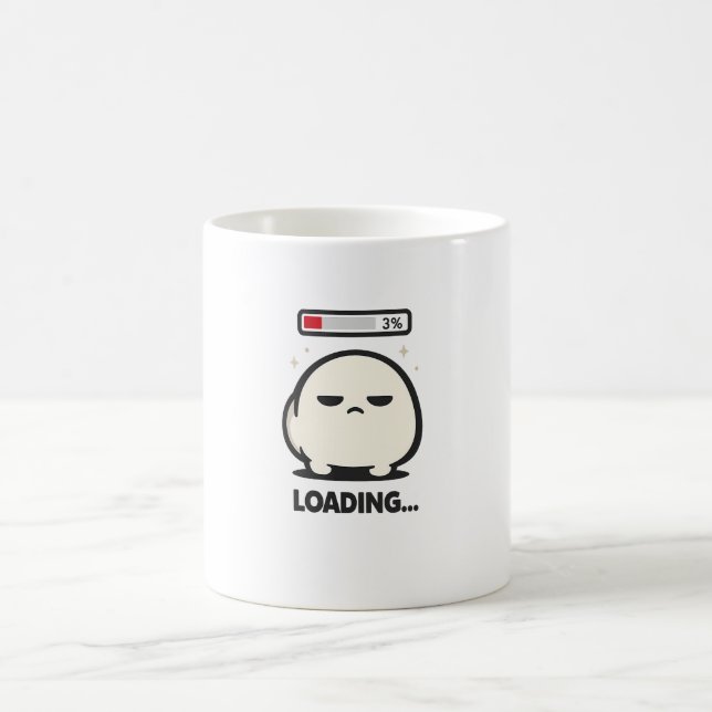 Noch wird geladen 3% - Süße müde Figur lustige Kun Kaffeetasse (Mittel)