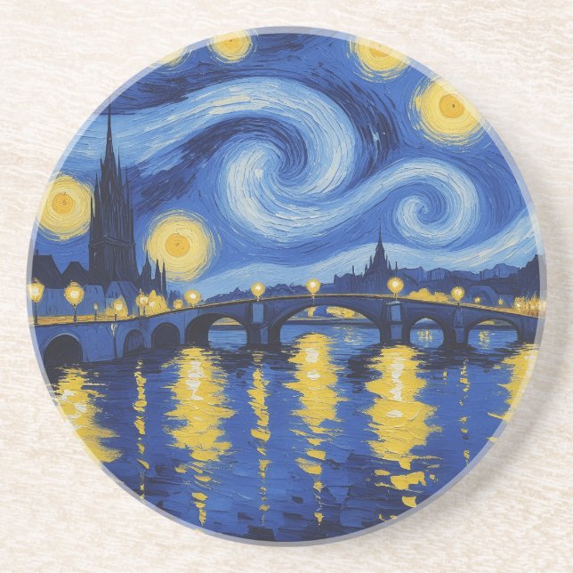 Noche estrellada sobre el rio getränkeuntersetzer (Vorne)