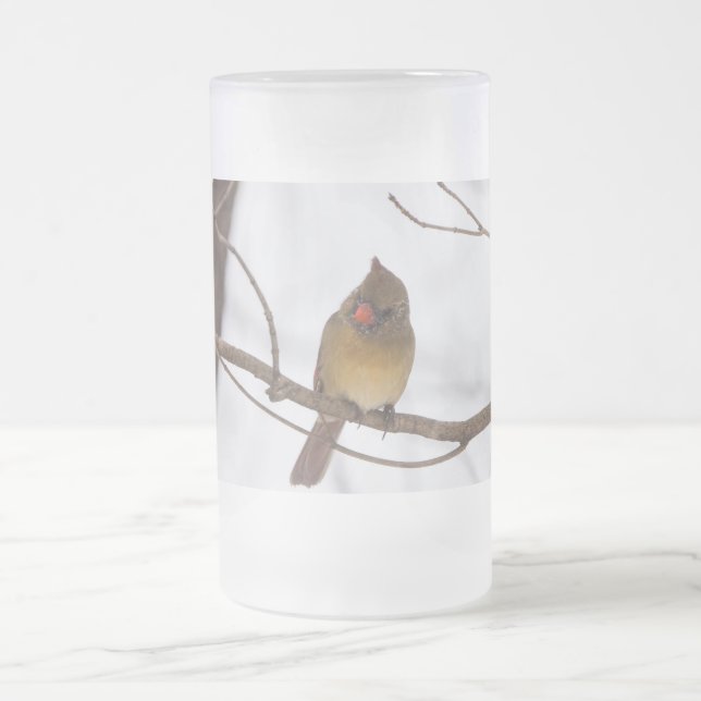 Nochmal schneit sagt Frau Kardinal Mattierte Tasse (Mittel)