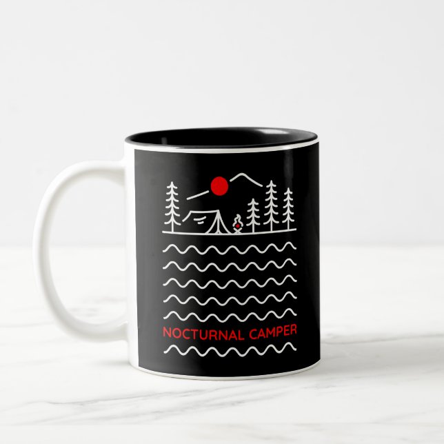 Nocturnal Camper 2 Zweifarbige Tasse (Links)