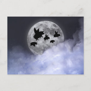 Nocturnal fliegende Schweine Postkarte