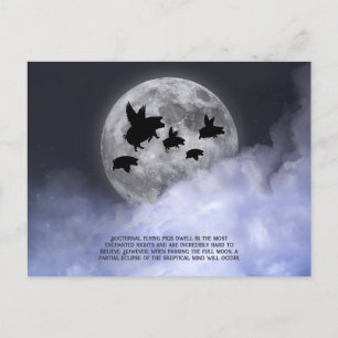 Nocturnal fliegende Schweine Postkarte