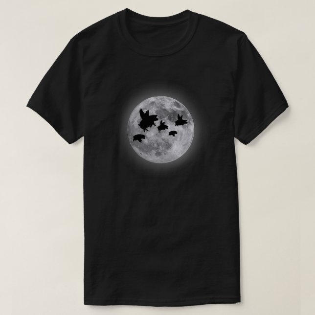 Nocturnal fliegende Schweine T-Shirt (Design vorne)