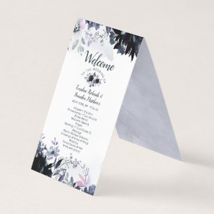 Nocturnal Floral Elegantes Hochzeitsprogramm