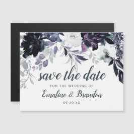 Nocturnal Floral Wasserfarbe Save the Date Magnetkarte