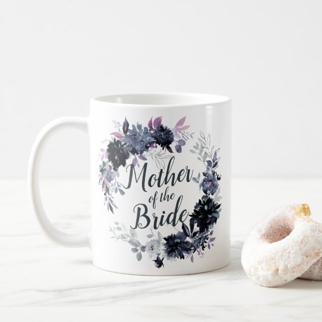 Nocturnal Floral Wreath Chic Mutter der Braut Kaffeetasse (Mit Donut)