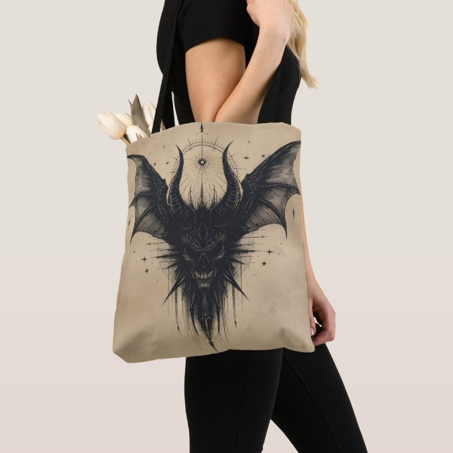Nocturnal Guardian Tote – Gothic Bat Illustration  (Von Nahem)