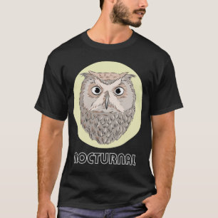Nocturnal Owl Illustration T - Shirt