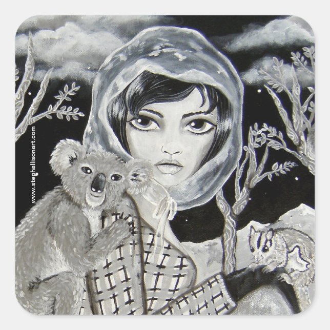 Nocturnal Quadratischer Aufkleber (Vorderseite)