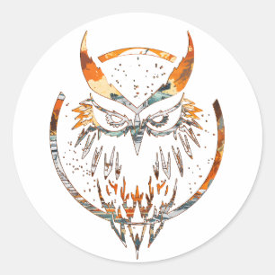Nocturnal Rache Tank Owl Design Runder Aufkleber
