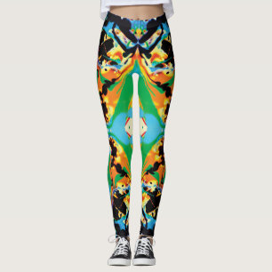 Nocturnal-Schmetterlinge, gelb, blau, schwarz, Spr Leggings