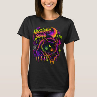 Nocturnal Signal 3AM Neon Cat T-Shirt