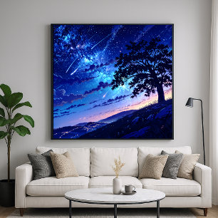 Nocturnal Sky - Landschaftsbild - Kunststil Poster