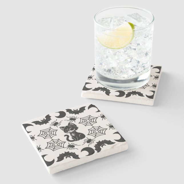 Nocturnal Whimsy Steinuntersetzer (Seitenansicht)