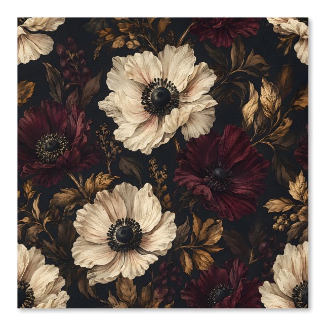 Nocturne Anemone Moody Florals Tapete (Vorderseite)