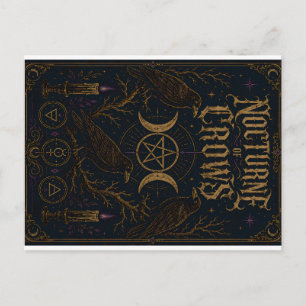 Nocturne der Krähen Gothic Mystisch Rabe mit Celes Feiertagspostkarte