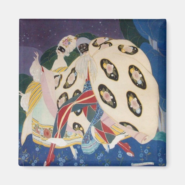 NOCTURNE MIT MASKEN / Venezianische MASKERN Magnet (Vorne)