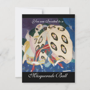 NOCTURNE MIT MASKS ,MARDI GRAS MASQUERADE BALL EINLADUNG