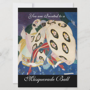 NOCTURNE MIT MASKS ,MARDI GRAS MASQUERADE BALL EINLADUNG