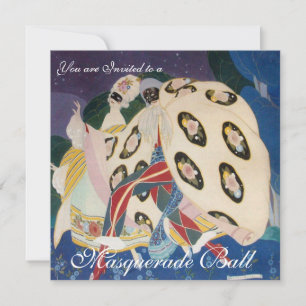 NOCTURNE MIT MASKS ,MARDI GRAS MASQUERADE BALL EINLADUNG