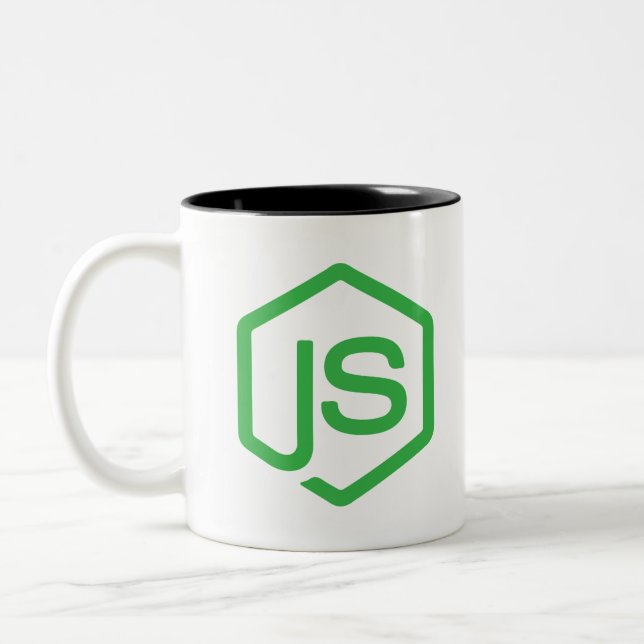 Nodejs Logo Javascript-Web-Entwickler Zweifarbige Tasse (Links)