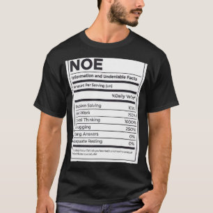 Noe Nutrition Information Problem lösen Harte T-Shirt