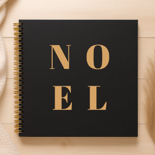 Noel Black and Gold   Trendy Stylish Christmas Notizbuch