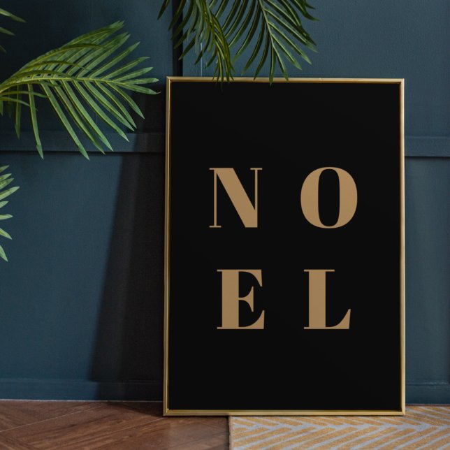 Noel Black and Gold Trendy Stylish Christmas Poster (Von Creator hochgeladen)