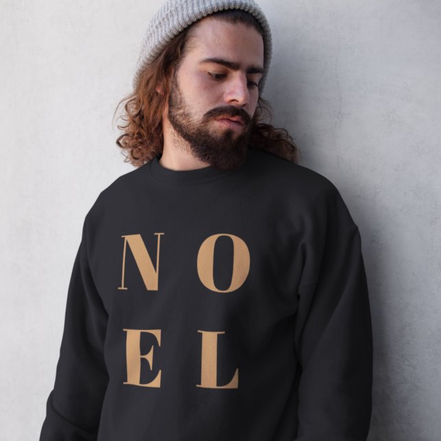Noel Black and Gold Trendy Stylish Christmas Sweatshirt (Stylish black and gold sweatshirt created for chic, timeless, and contemporary holiday looks)