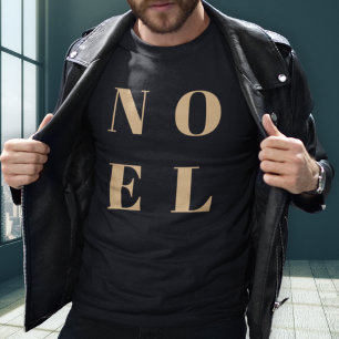 Noel Black and Gold Trendy Stylish Christmas T-Shirt