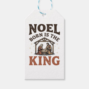 Noel Born Is the King Vintage Nativity Weihnachten Geschenkanhänger