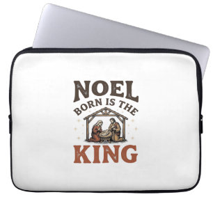 Noel Born Is the King Vintage Nativity Weihnachten Laptopschutzhülle