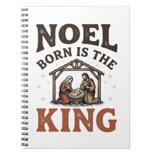 Noel Born Is the King Vintage Nativity Weihnachten Notizblock