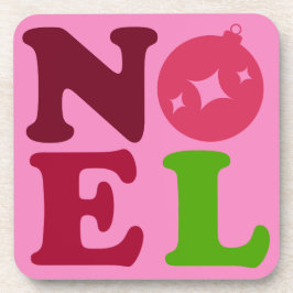 Noel Cute Mid-Century Christmas Pink and Green Getränkeuntersetzer