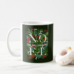 NOEL personalisierter Familienname Weihnachten Kaffeetasse