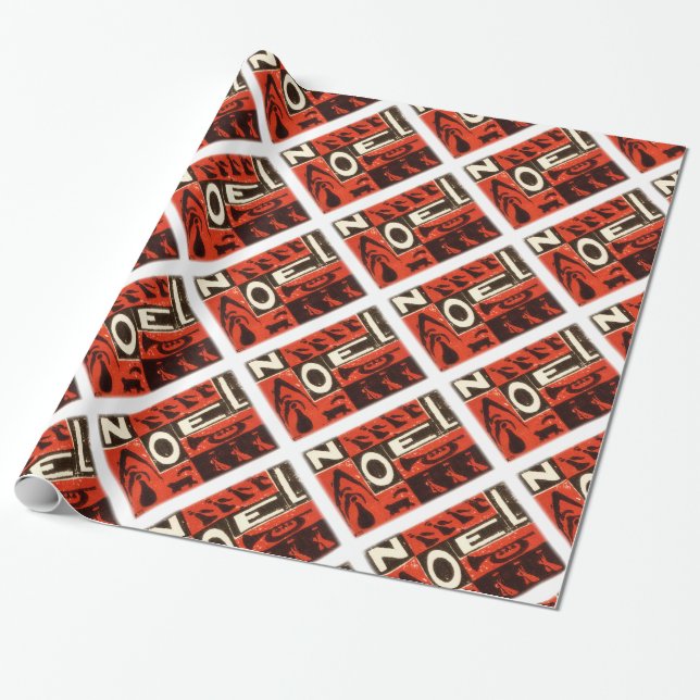 Noel Rot Geschenkpapier (Ungerollt)
