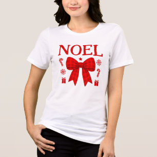 Noel-Rotkariertes-Schleifen-Christmas-Shirt Tri-Blend Shirt