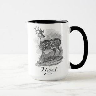 Noel-Tasse mit einer schönen antiken Hirschätzung. Tasse