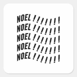 Noel Typography Quadratischer Aufkleber
