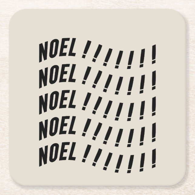 Noel Typography Rechteckiger Pappuntersetzer (Vorderseite)